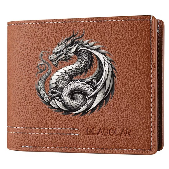 Brown Dragon leather Wallet for Men - Picture 2 of 4